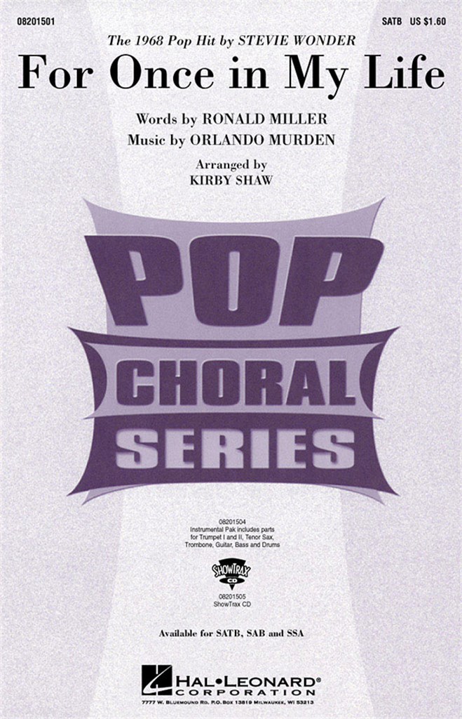 For once in my life (SATB)